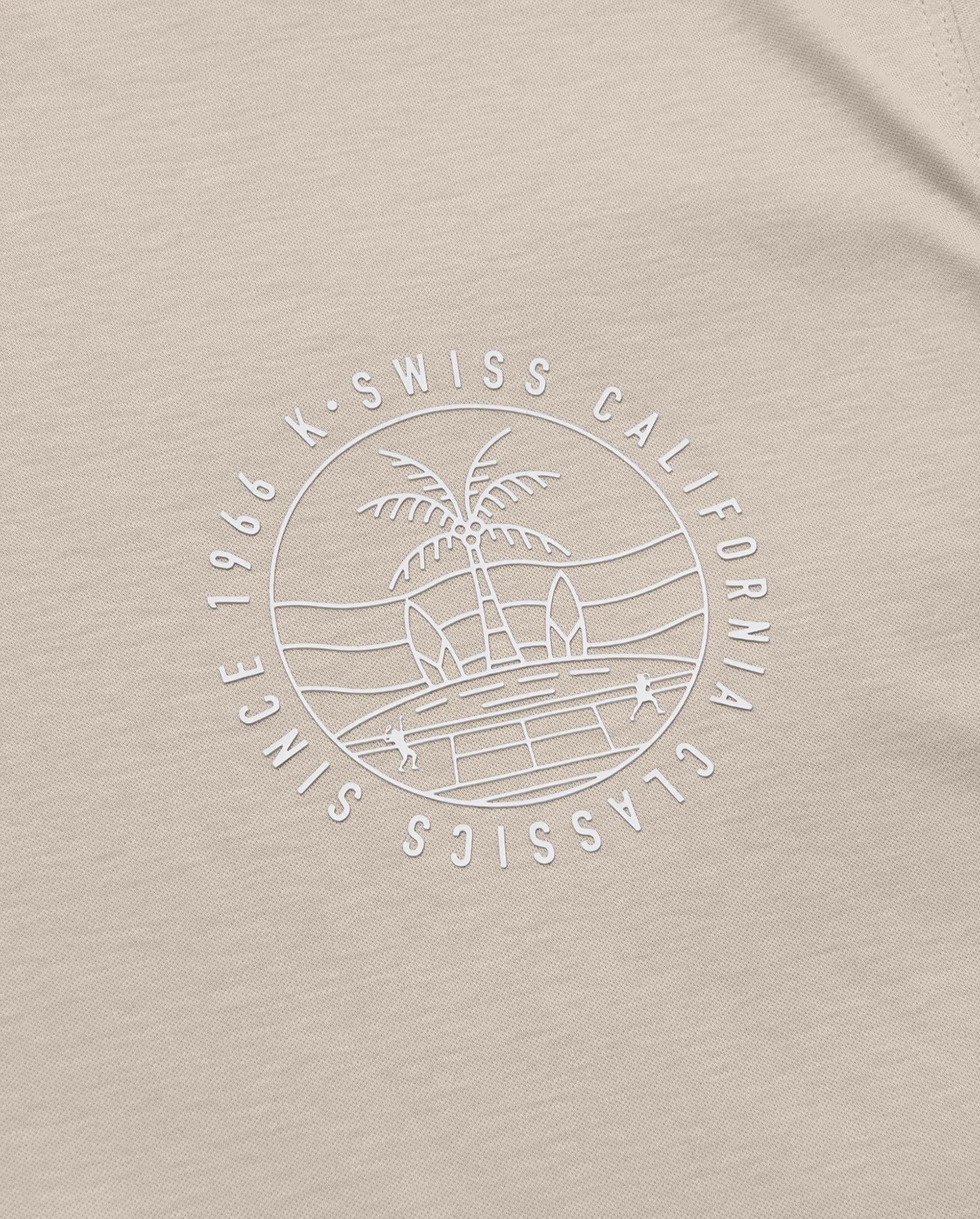 1010309-089 | MEN'S K-SWISS CALIFORNIA LOGO COTTON T-SHIRT | GRAY/ASST