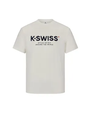 1010762-115 | MEN'S K-SWISS LOGO SHORT SLEEVES T-SHIRT | WHITE/SPECIAL