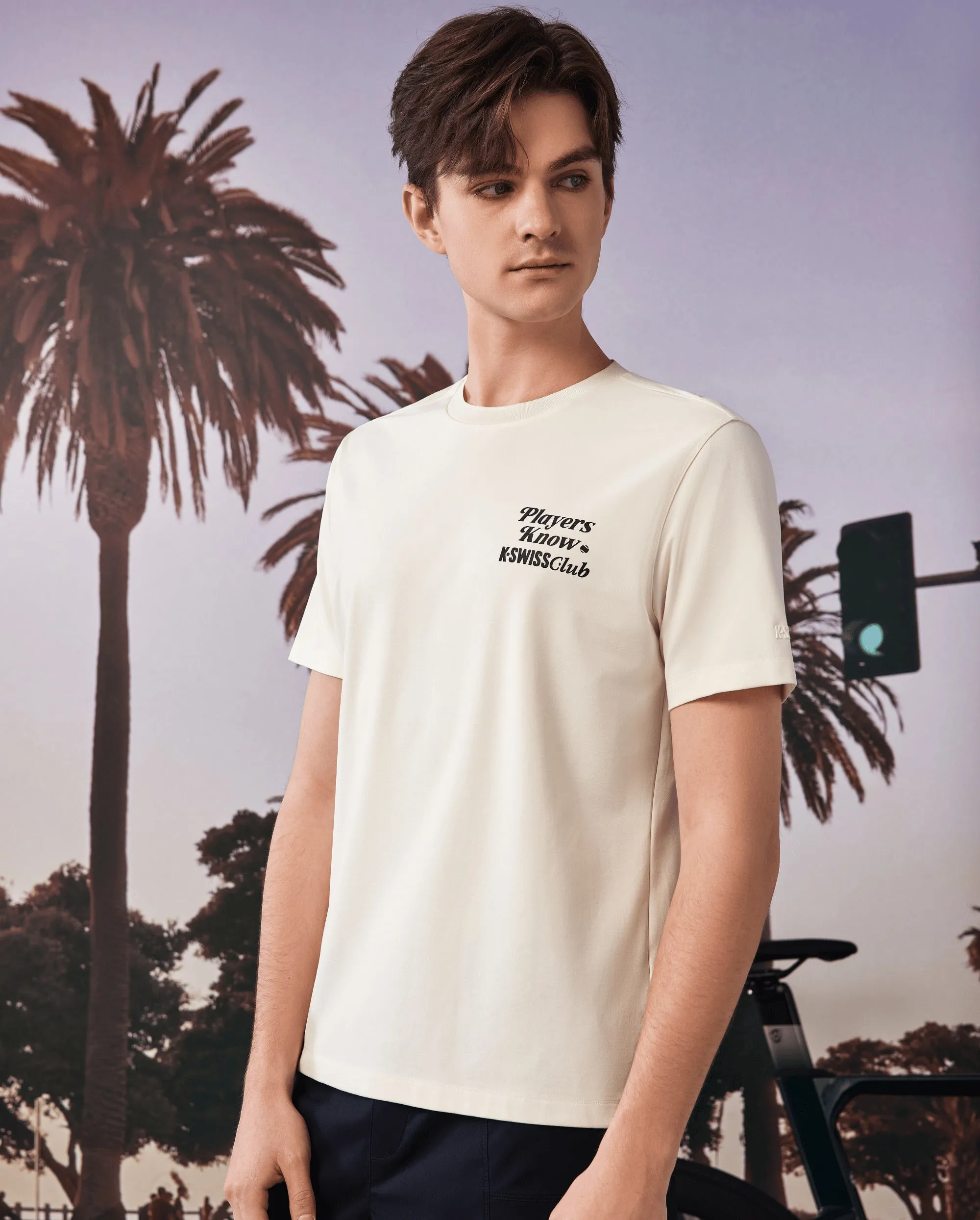 109878-115 | MEN'S K-SWISS TENNIS CLUB LOGO T-SHIRT | WHITE/SPECIAL