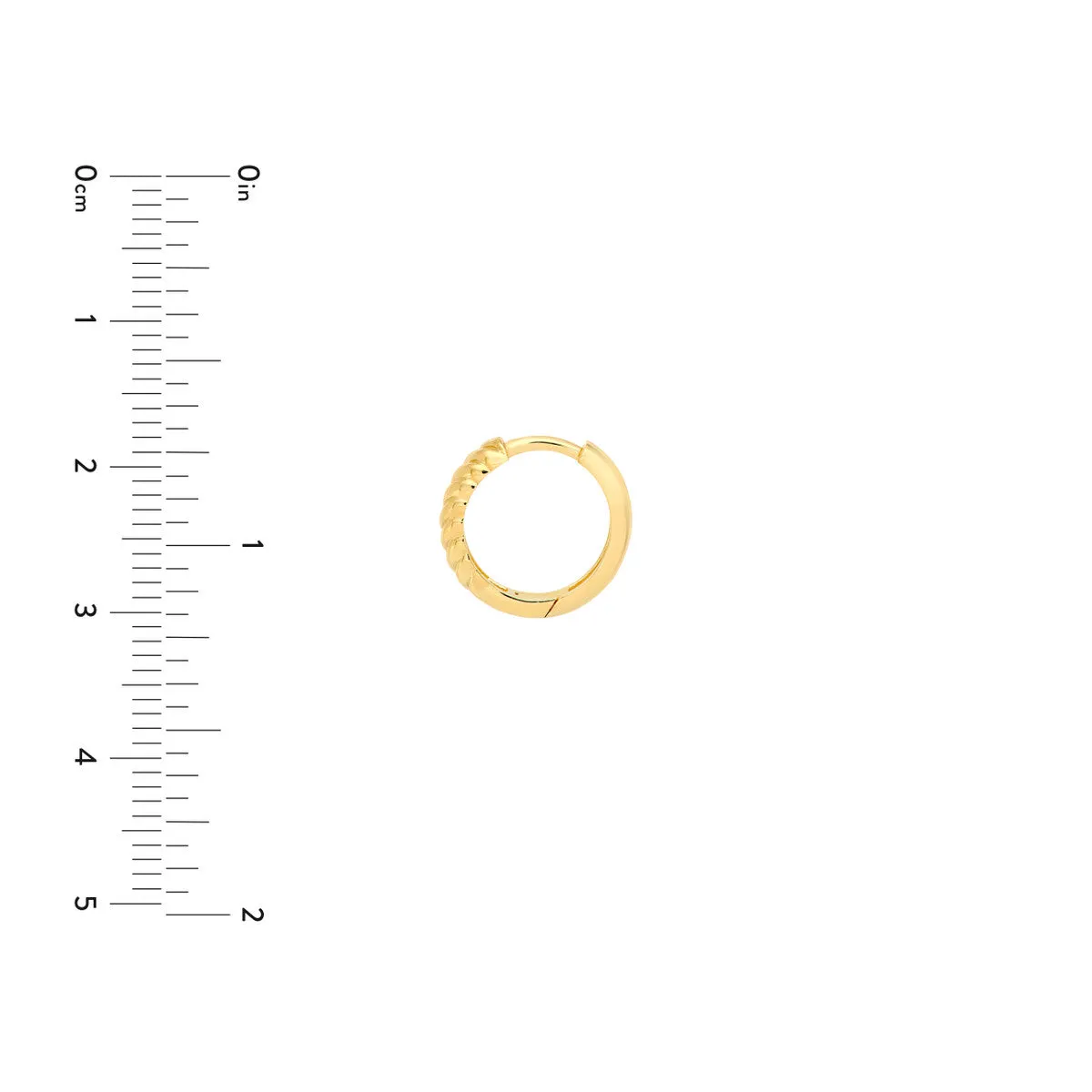 14K Yellow Gold 3.00mm x 13.00mm 1/2 Twisted Hinge Hoops