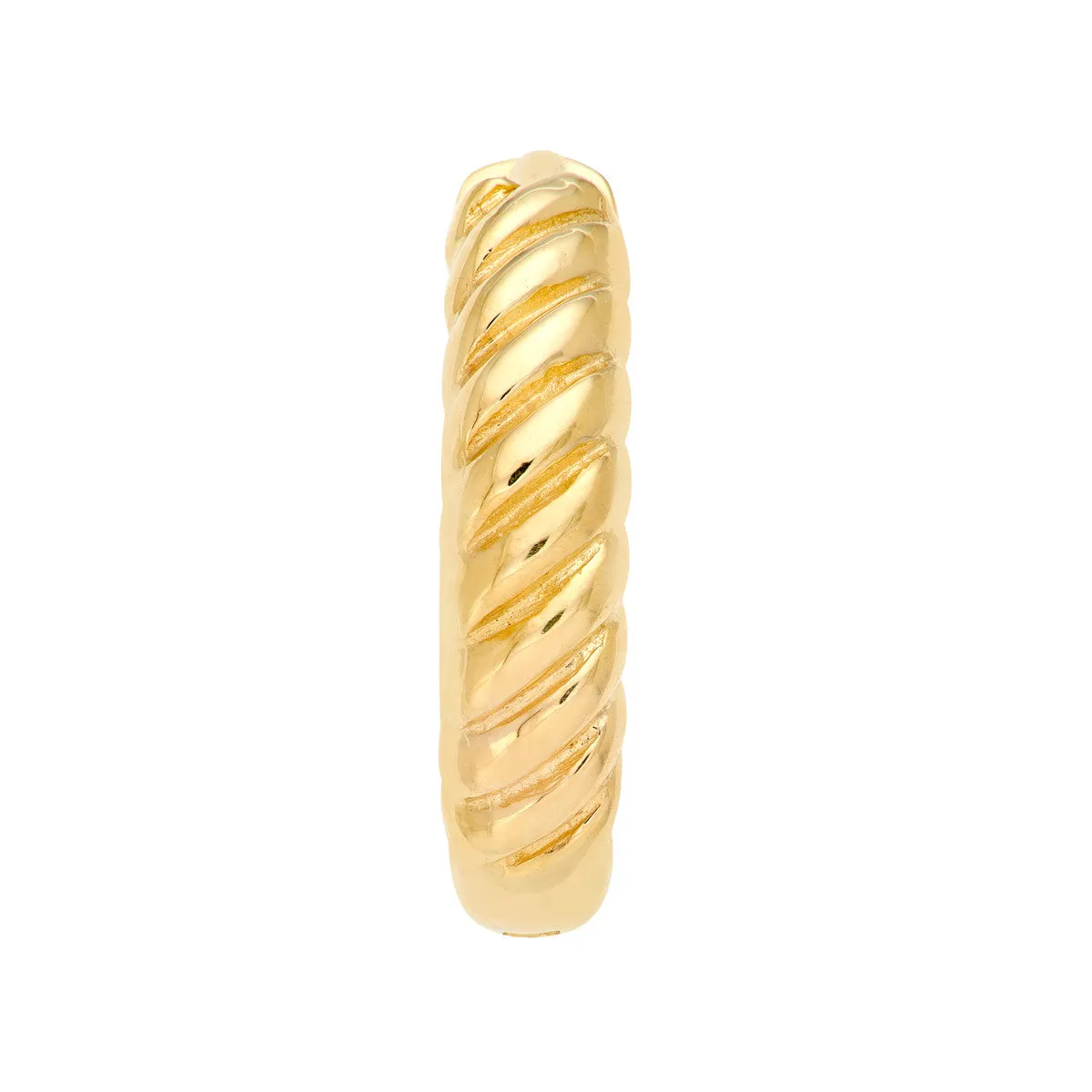 14K Yellow Gold 3.00mm x 13.00mm 1/2 Twisted Hinge Hoops