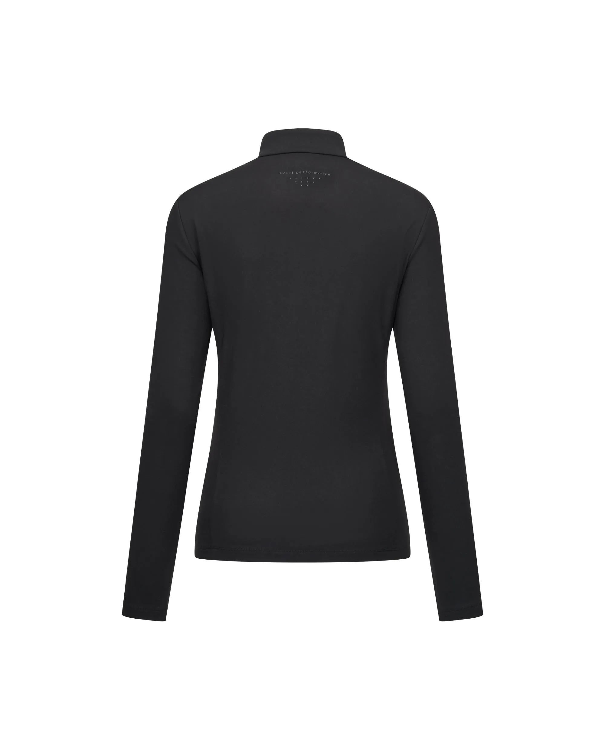 1911508-008 | WOMEN'S K-SWISS LOGO HALF-ZIP T-SHIRT | BLACK