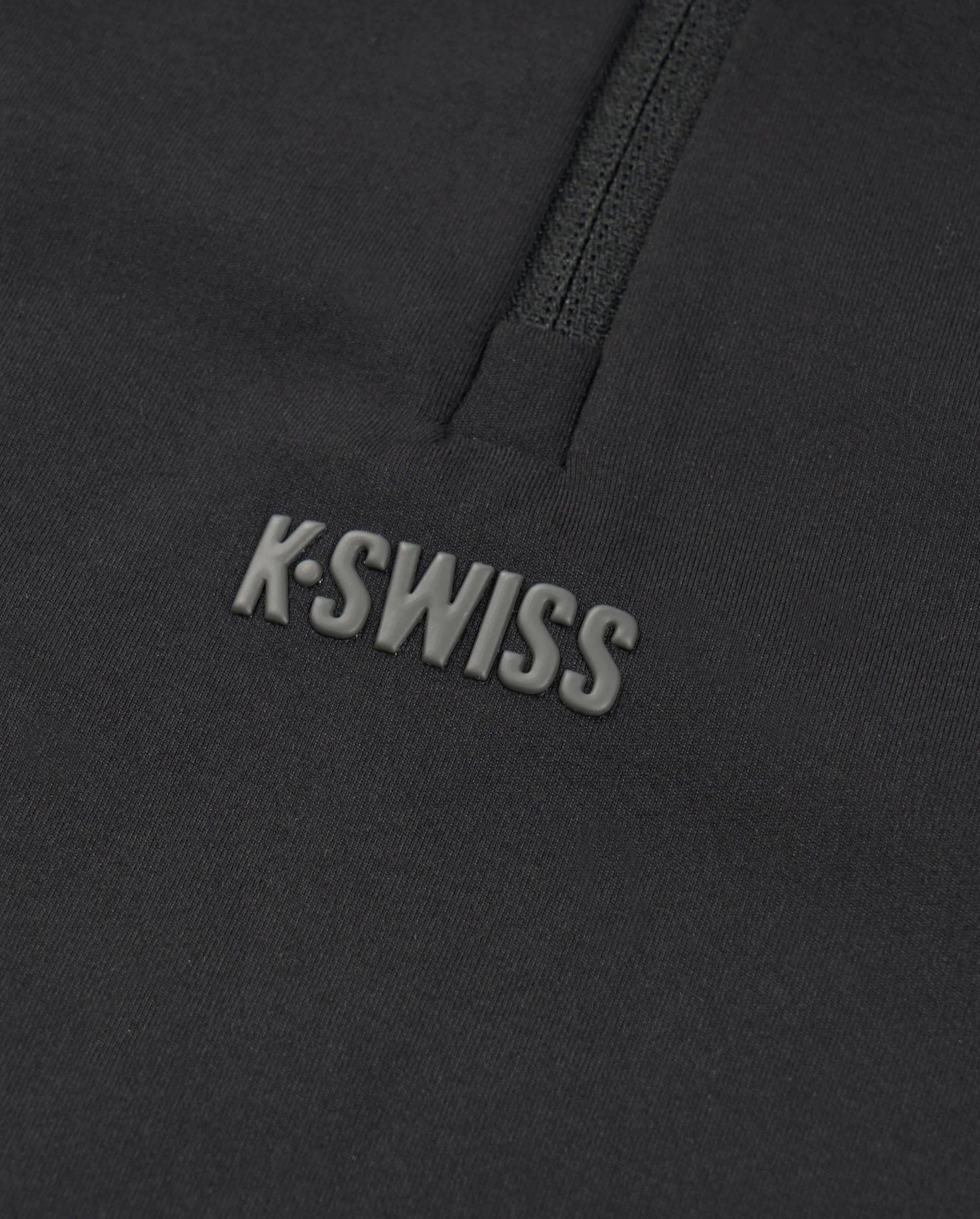 1911508-008 | WOMEN'S K-SWISS LOGO HALF-ZIP T-SHIRT | BLACK