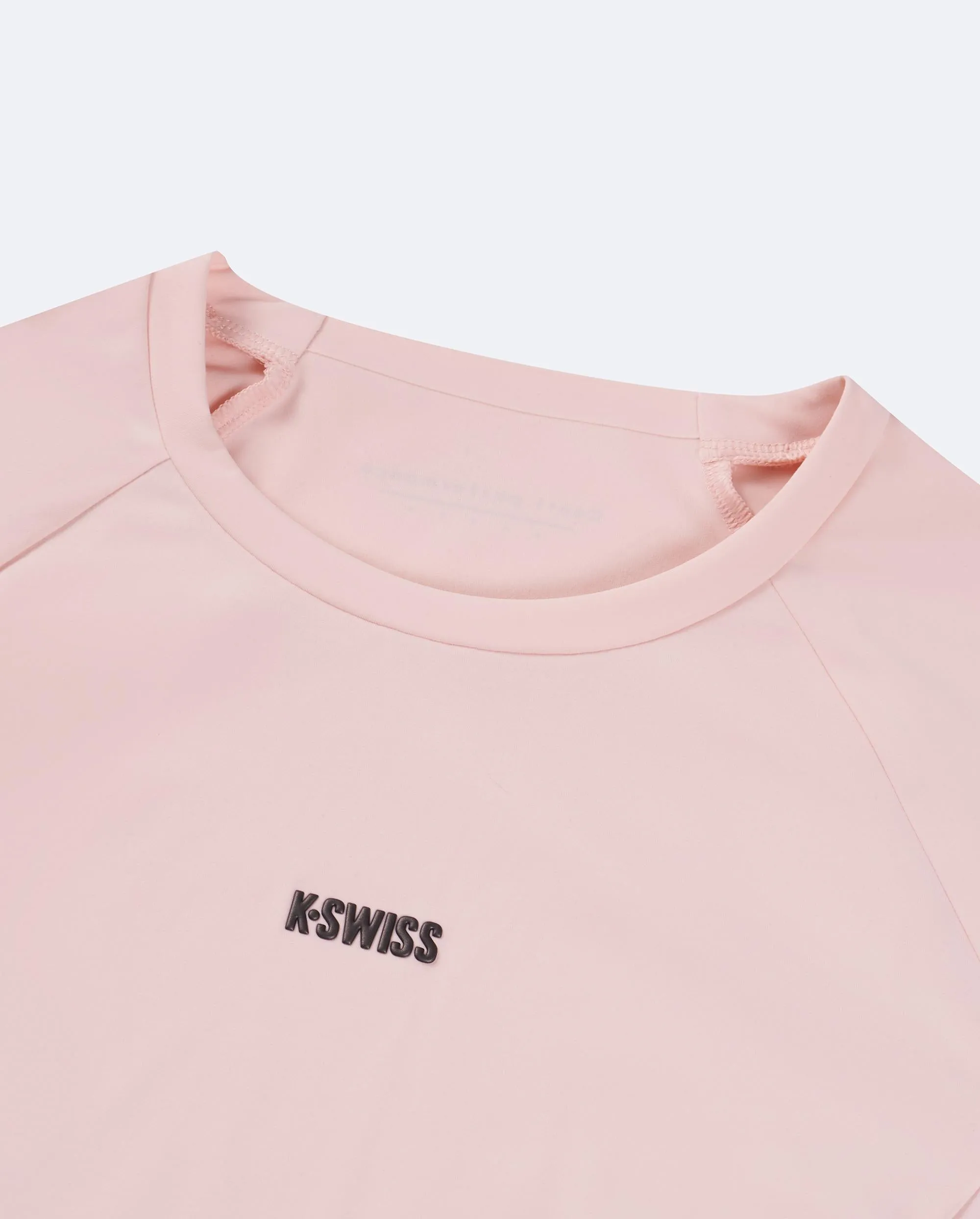 1911523-123 | WOMEN'S K-SWISS LOGO LONG SLEEVES T-SHIRT | WHITE/NAVY/GRAY