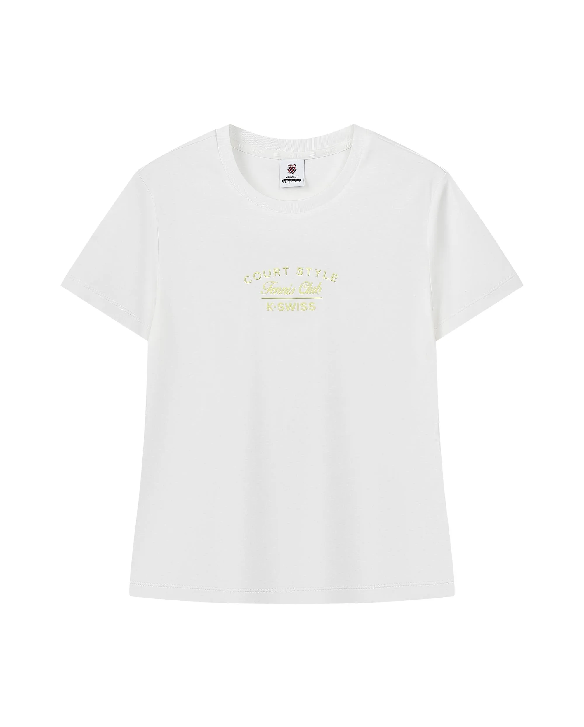 199947-115 | WOMEN'S K-SWISS TENNIS CLUB LOGO COTTON T-SHIRT | WHITE/SPECIAL