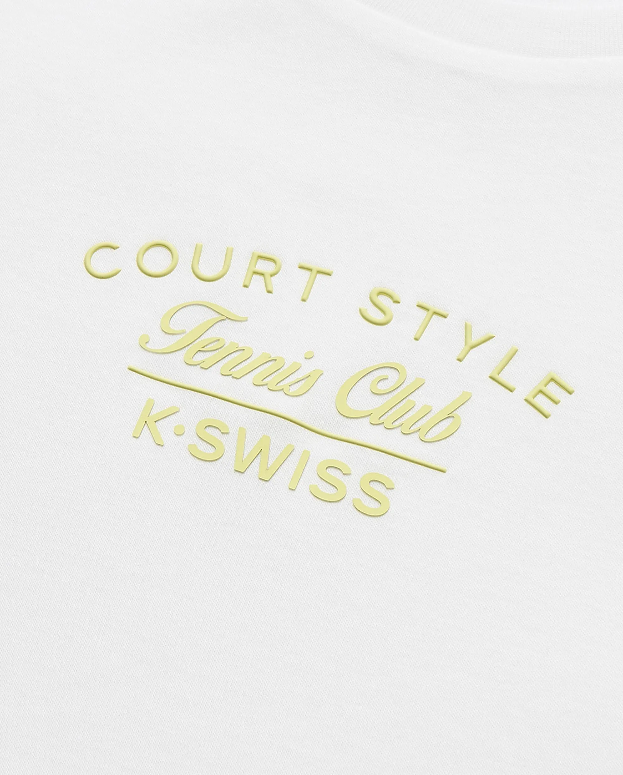 199947-115 | WOMEN'S K-SWISS TENNIS CLUB LOGO COTTON T-SHIRT | WHITE/SPECIAL