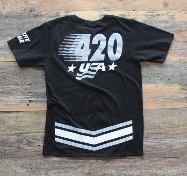 420 USA T Shirt Black