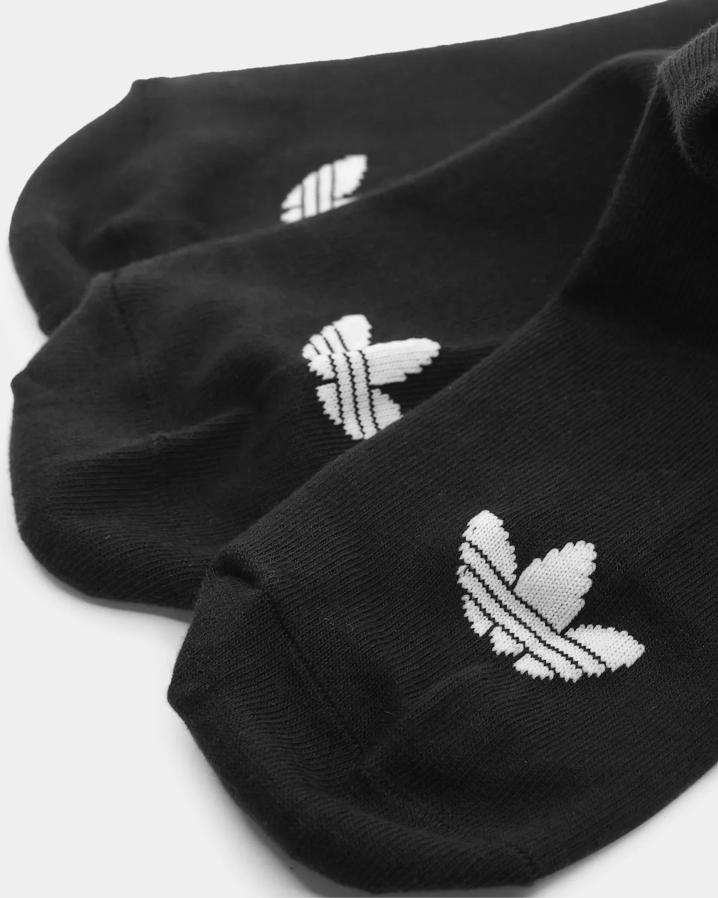 Adidas Trefoil Liner Socks 3 Pack  Black/Black/White