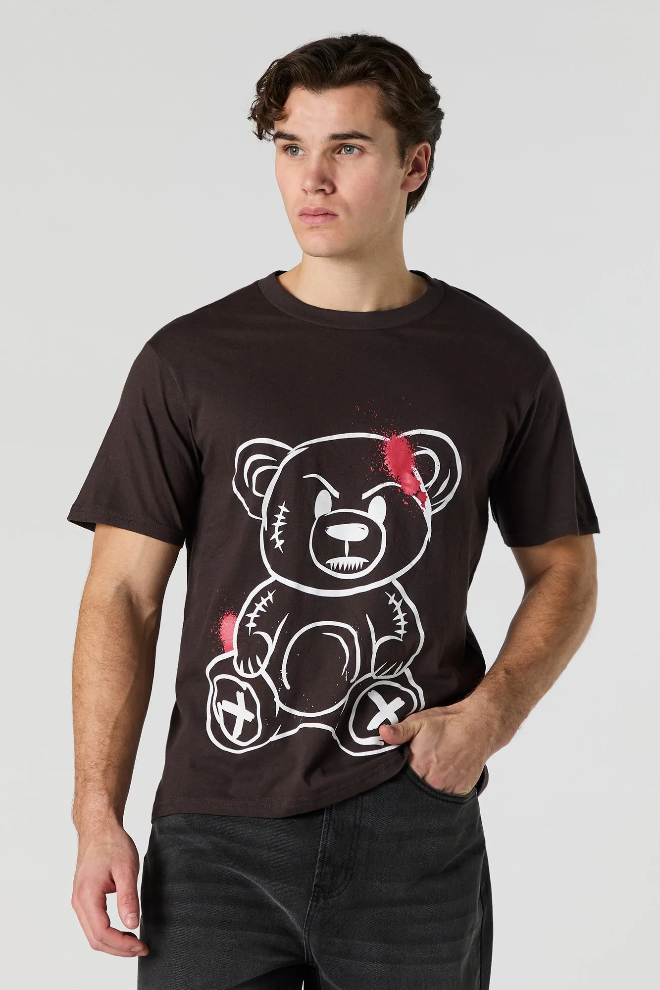 Angry Teddy Graphic T-Shirt