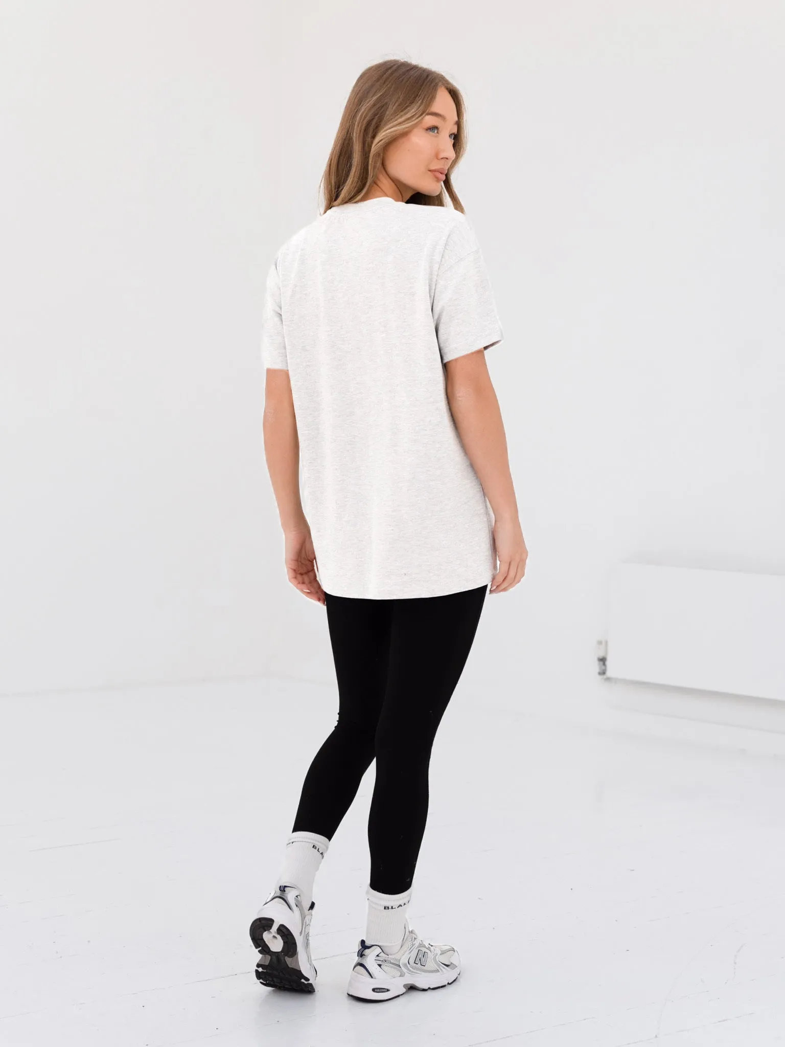Apex Label Oversized T-Shirt - Marl White