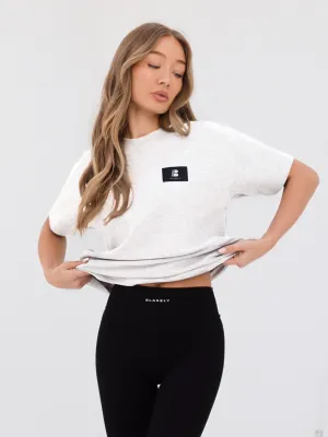 Apex Label Oversized T-Shirt - Marl White