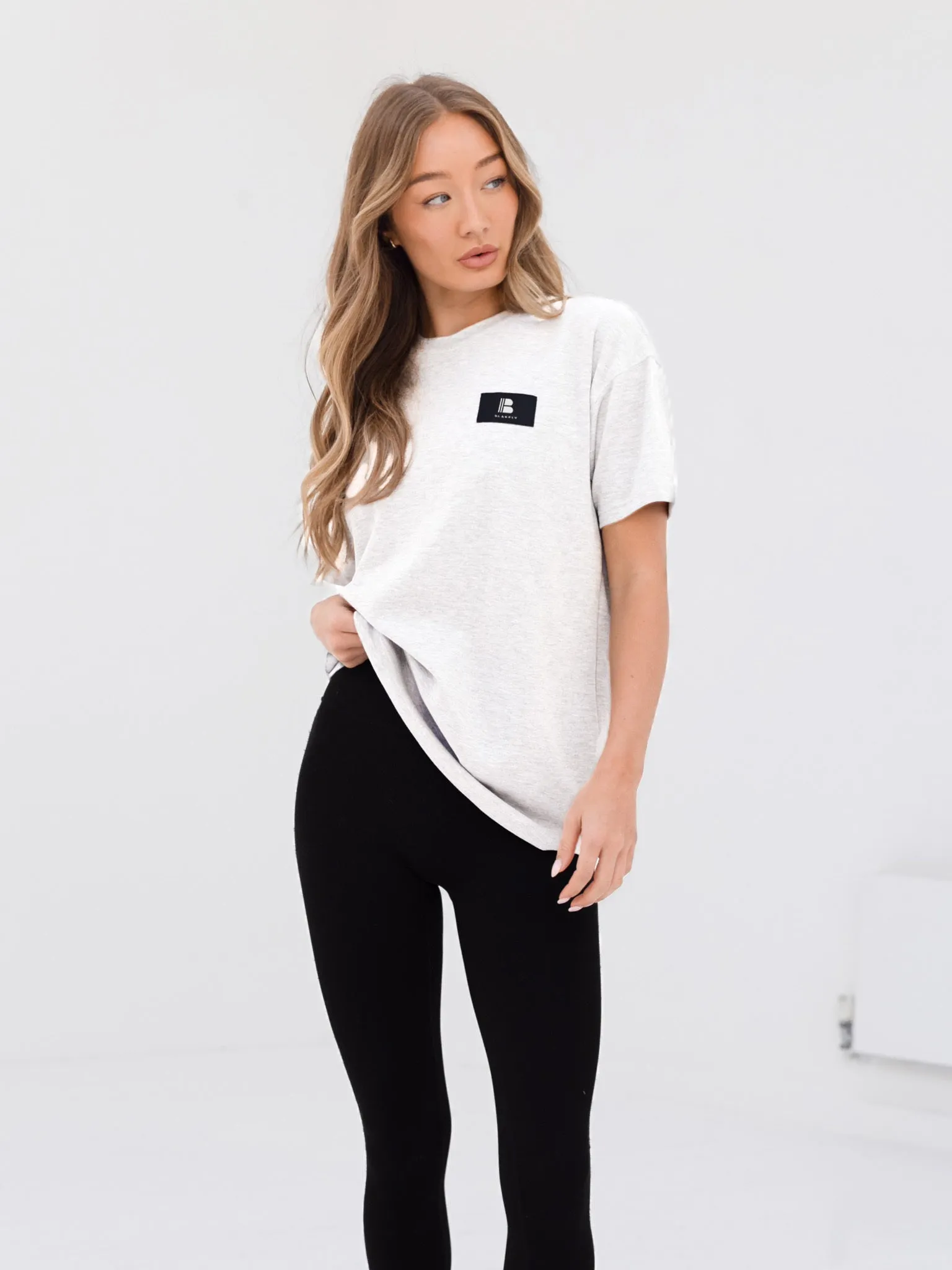 Apex Label Oversized T-Shirt - Marl White