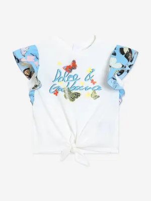 Baby Girls Butterfly T-Shirt in White