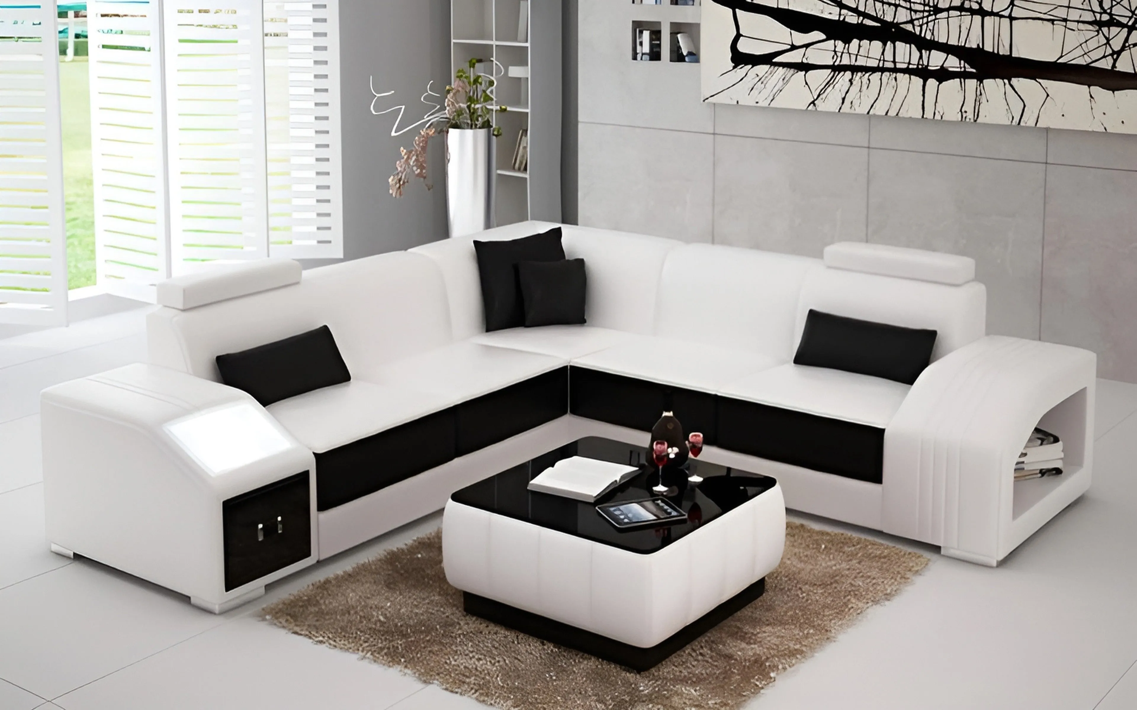 Baiae Modern Leather Sectional