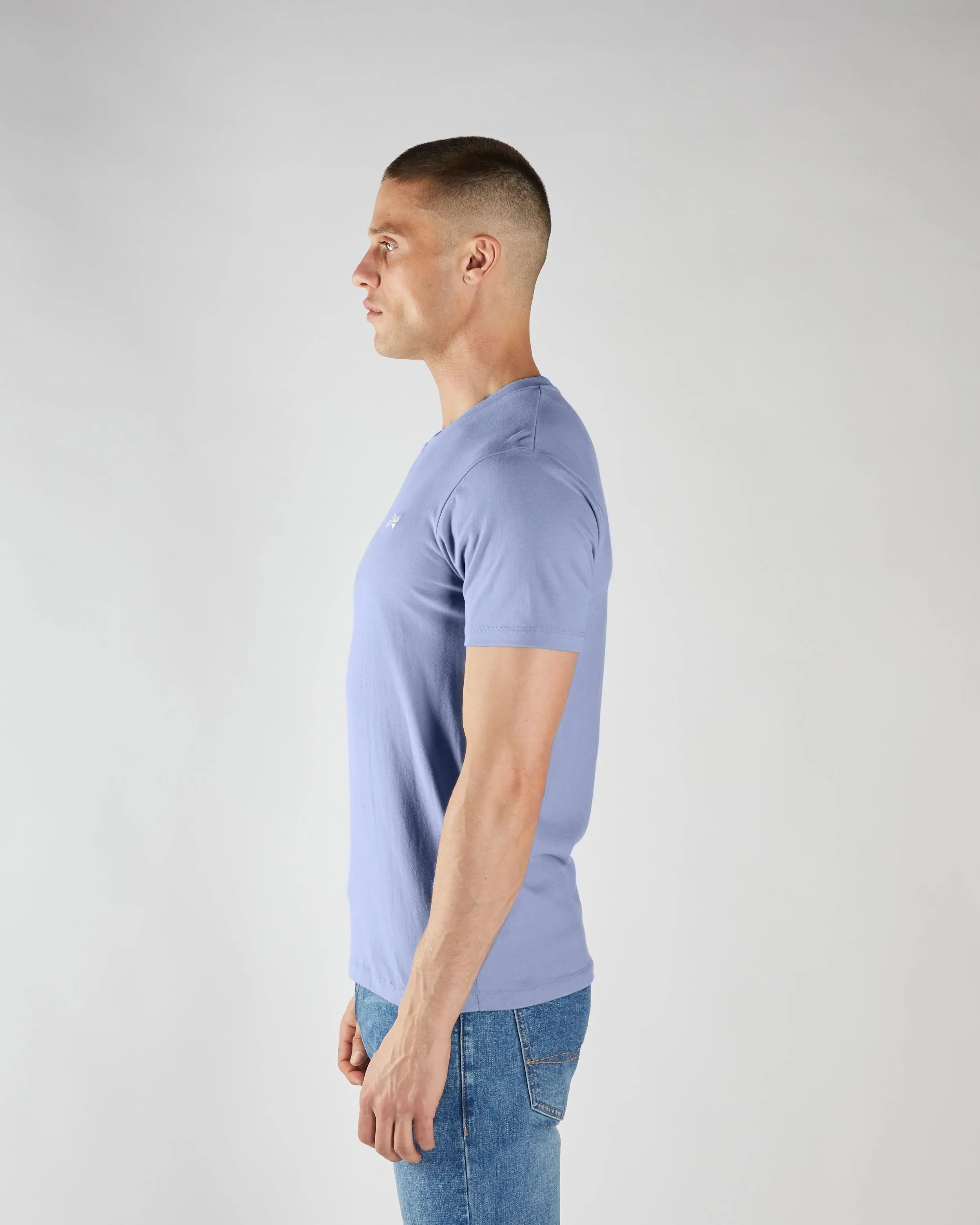 Basic Caden O Neck Tee Court Blue