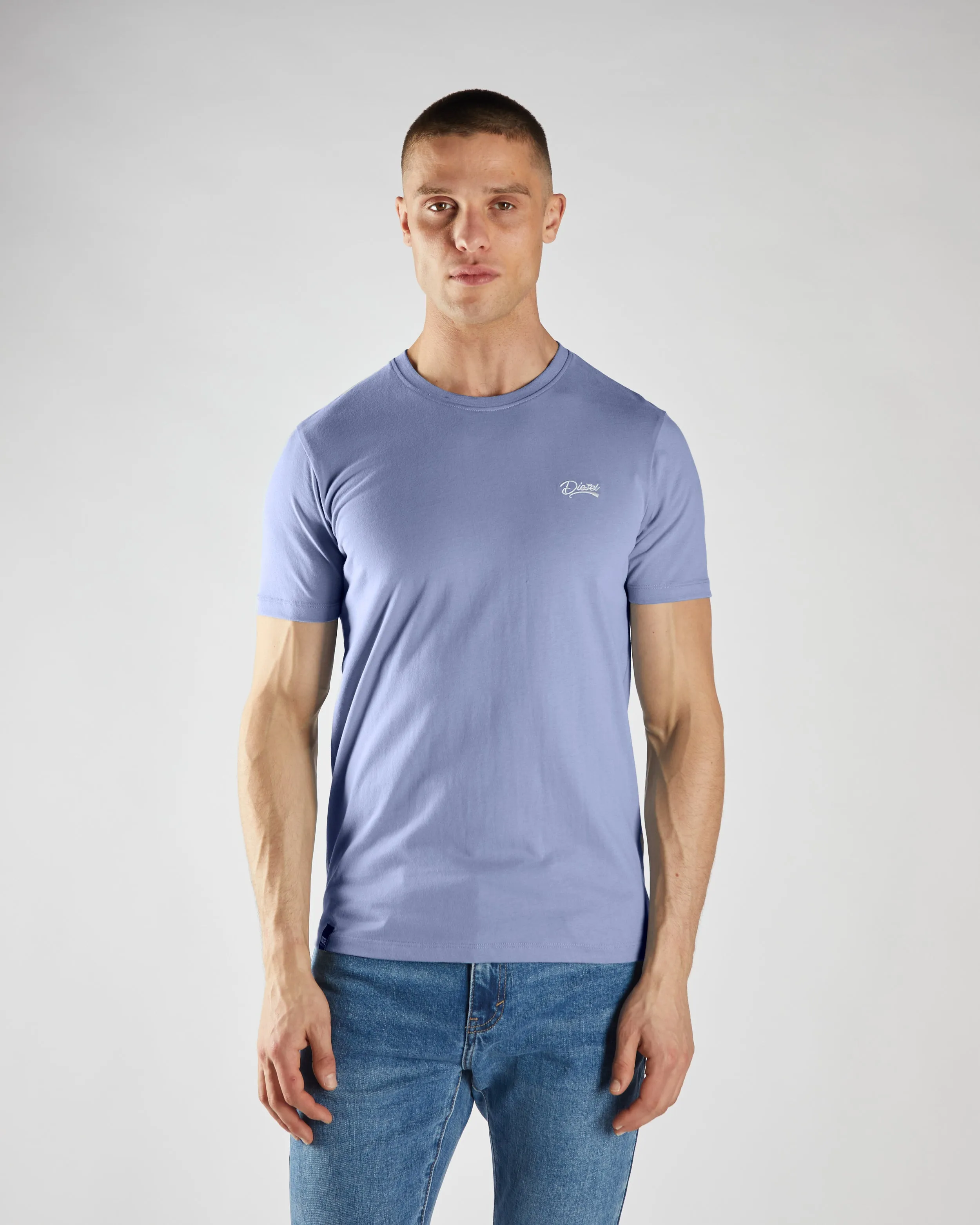 Basic Caden O Neck Tee Court Blue