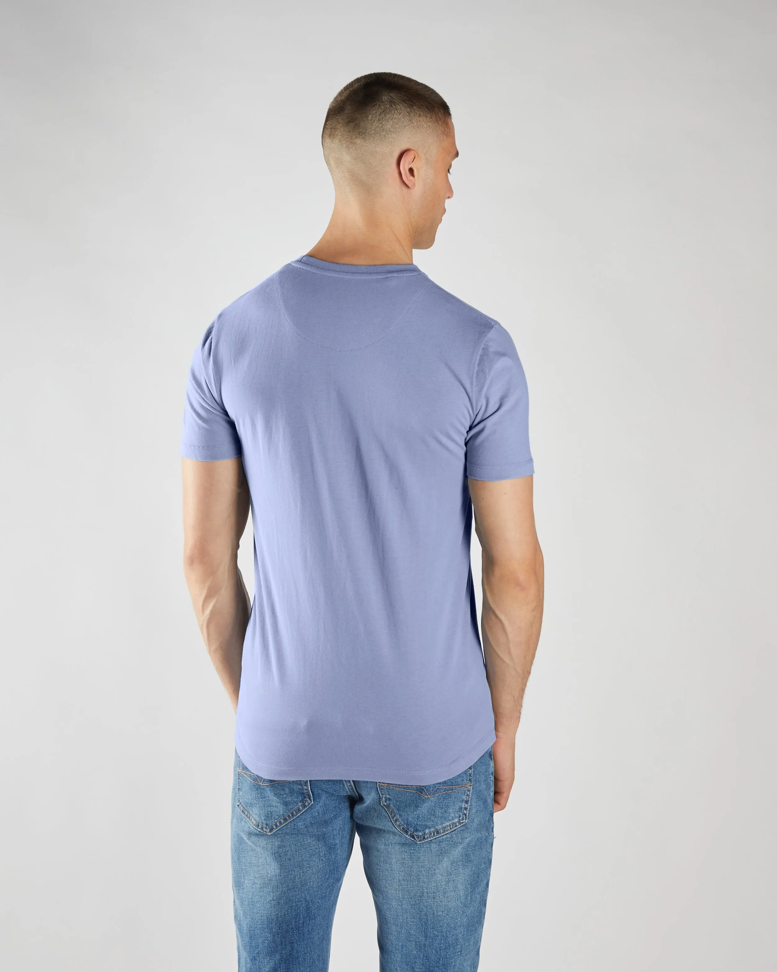 Basic Caden O Neck Tee Court Blue
