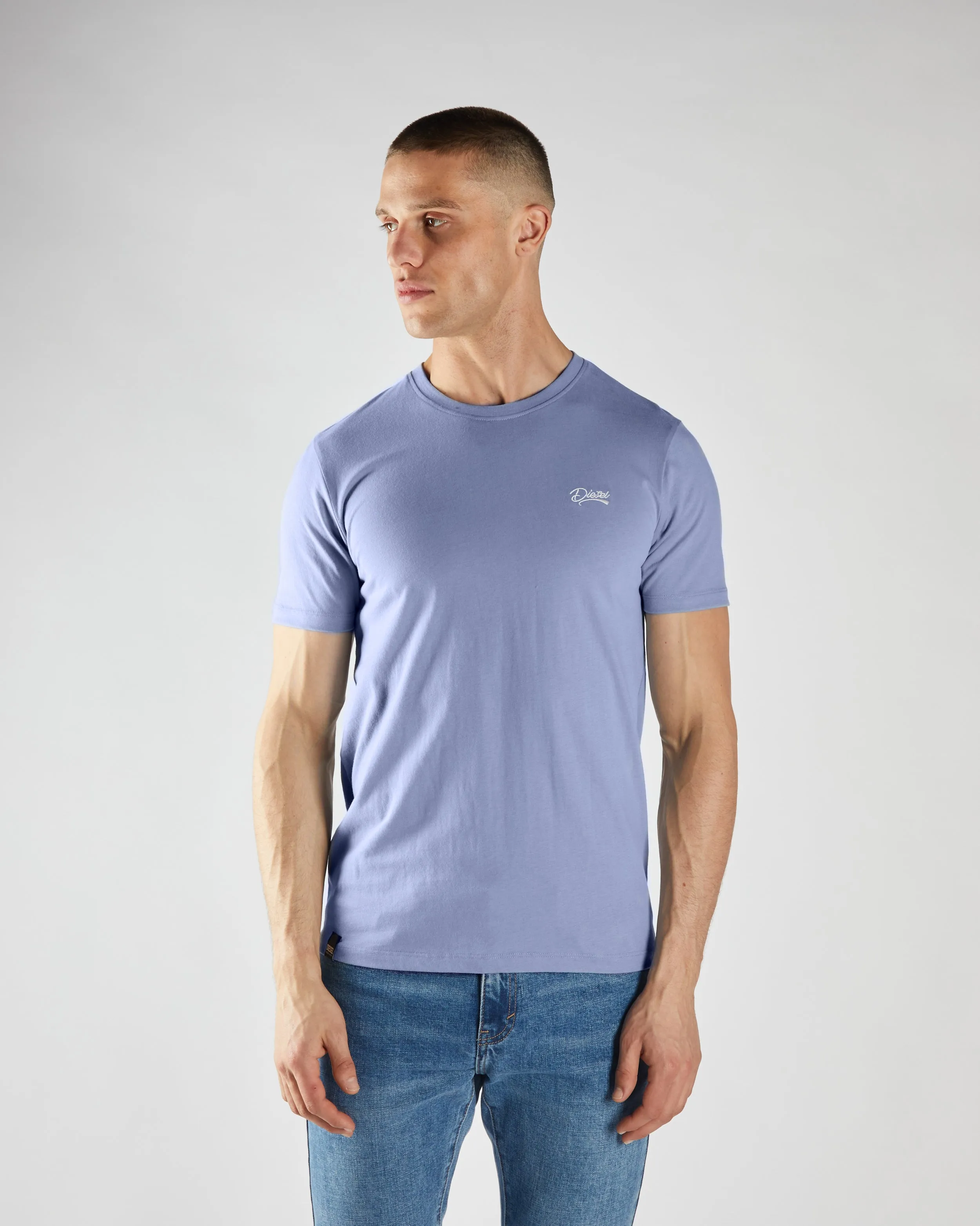 Basic Caden O Neck Tee Court Blue