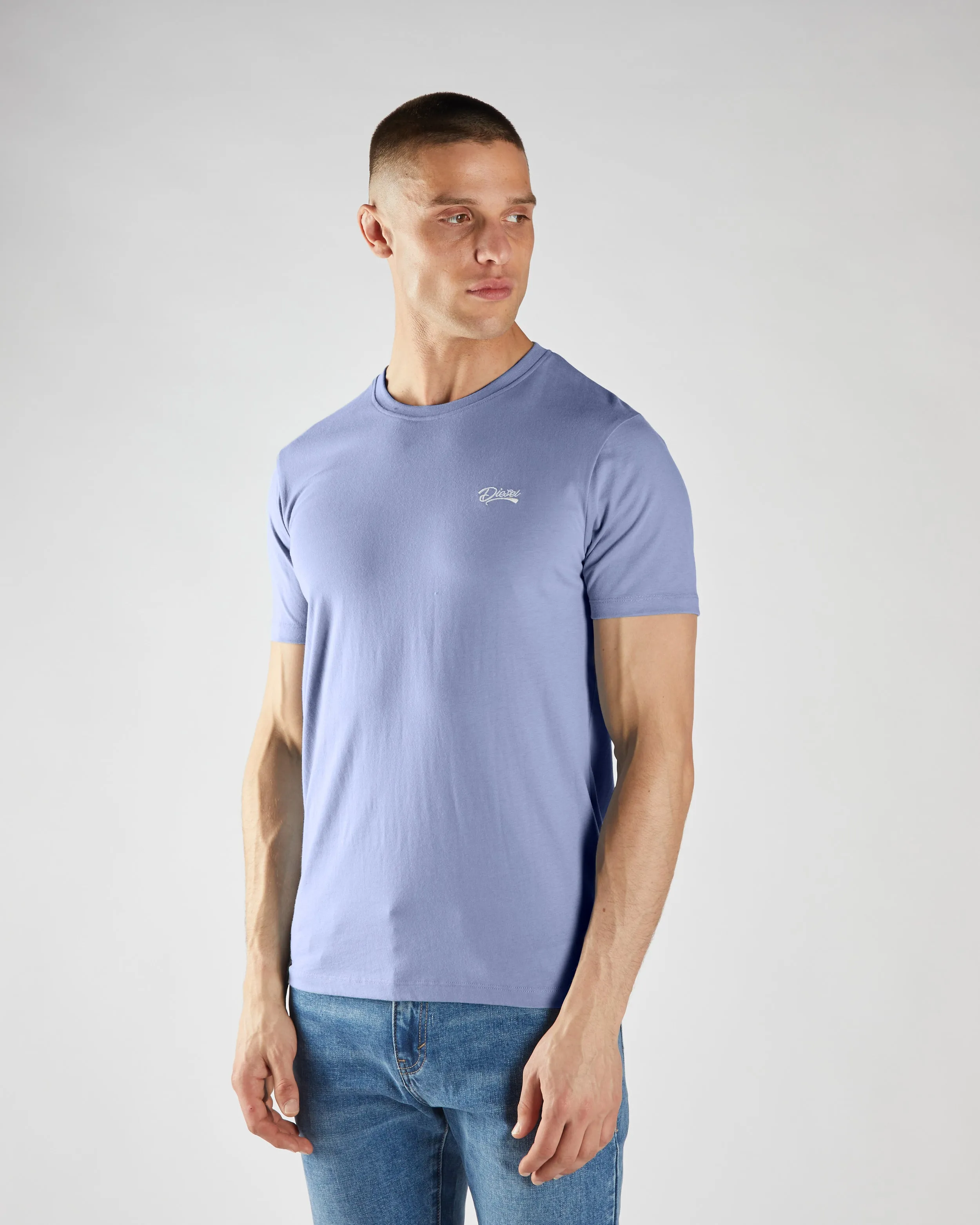 Basic Caden O Neck Tee Court Blue