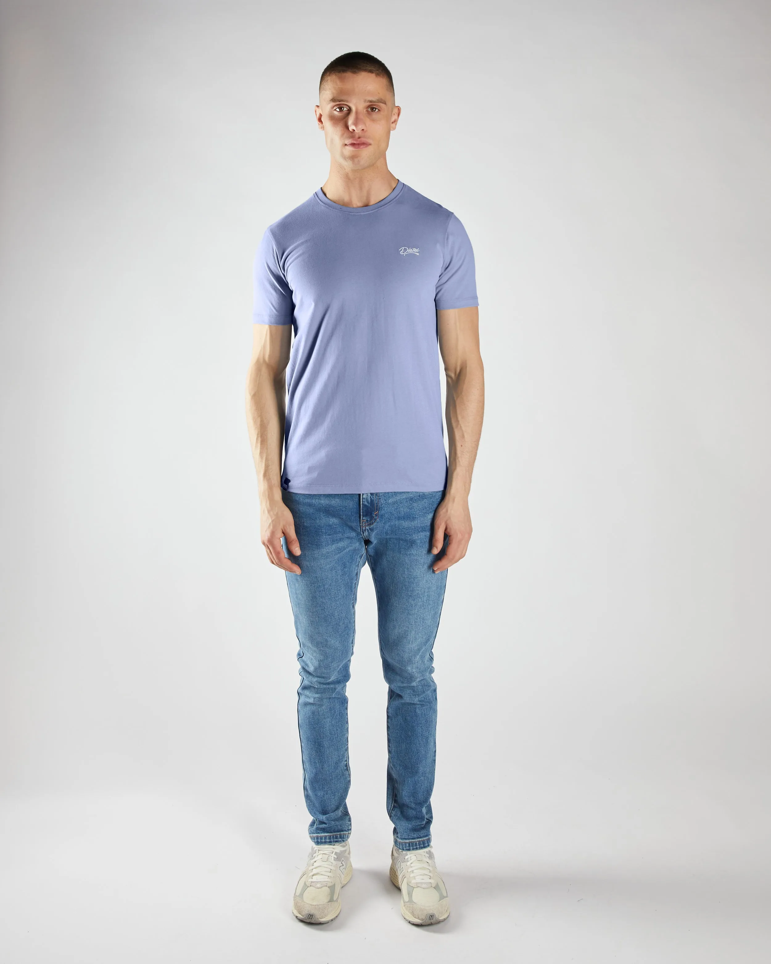 Basic Caden O Neck Tee Court Blue