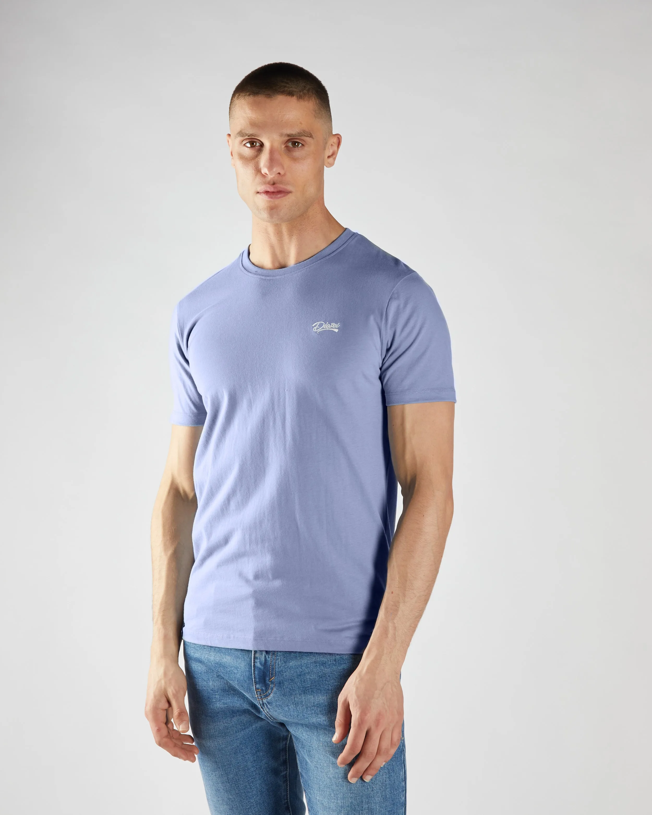 Basic Caden O Neck Tee Court Blue