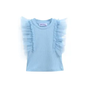 Blue Tulle Frill T-Shirt