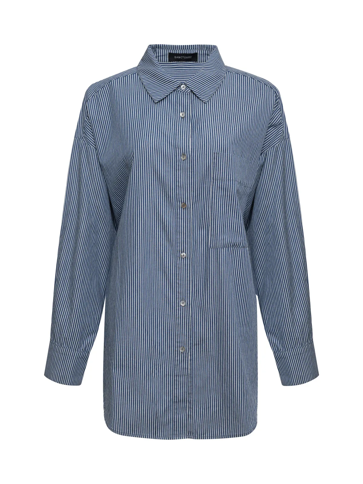 Boyfriend Tie Back Shirt Marina Stripe