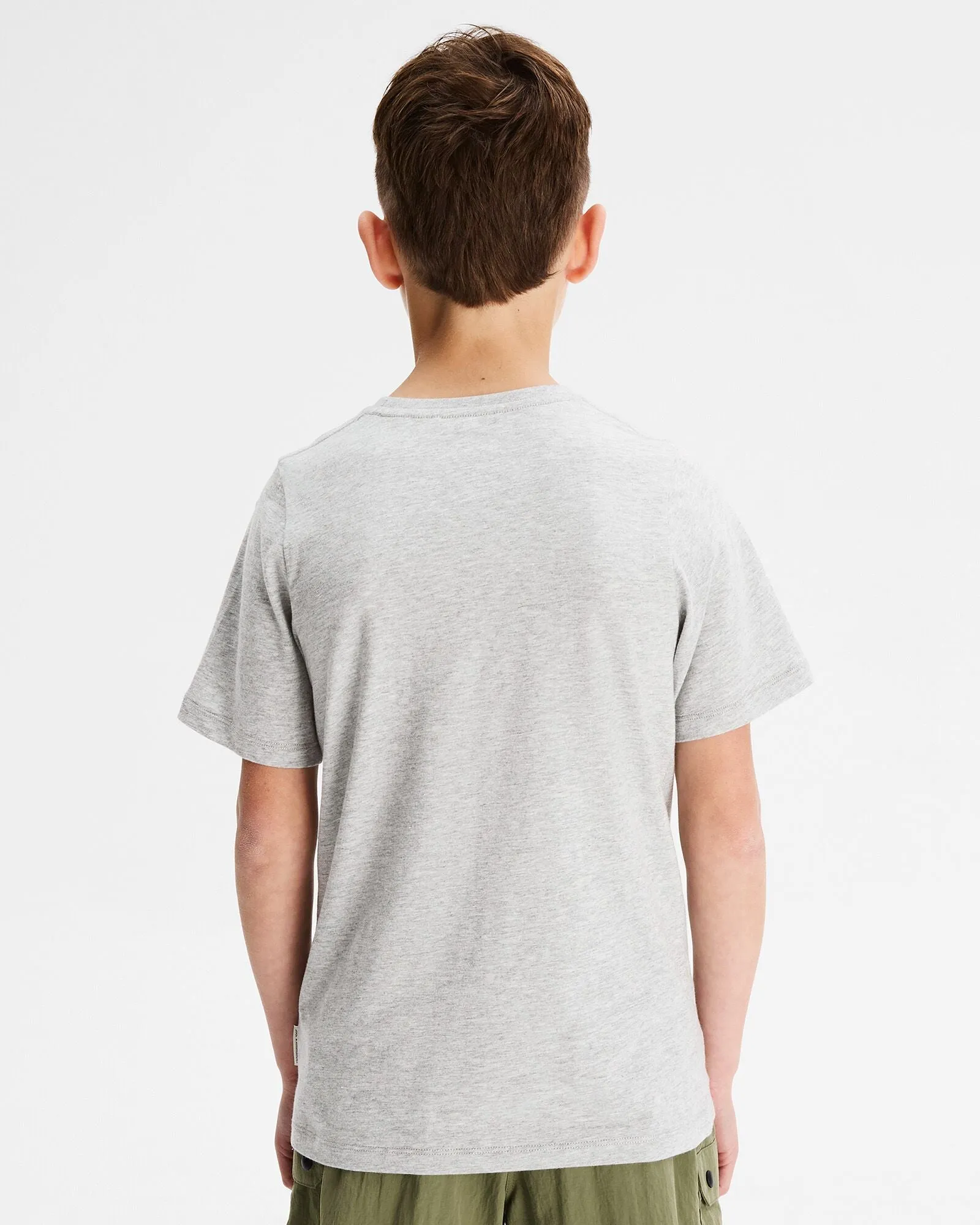 Boys' '70s Logo Organic Cotton T-shirt - Light Grey Marle