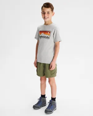 Boys' '70s Logo Organic Cotton T-shirt - Light Grey Marle