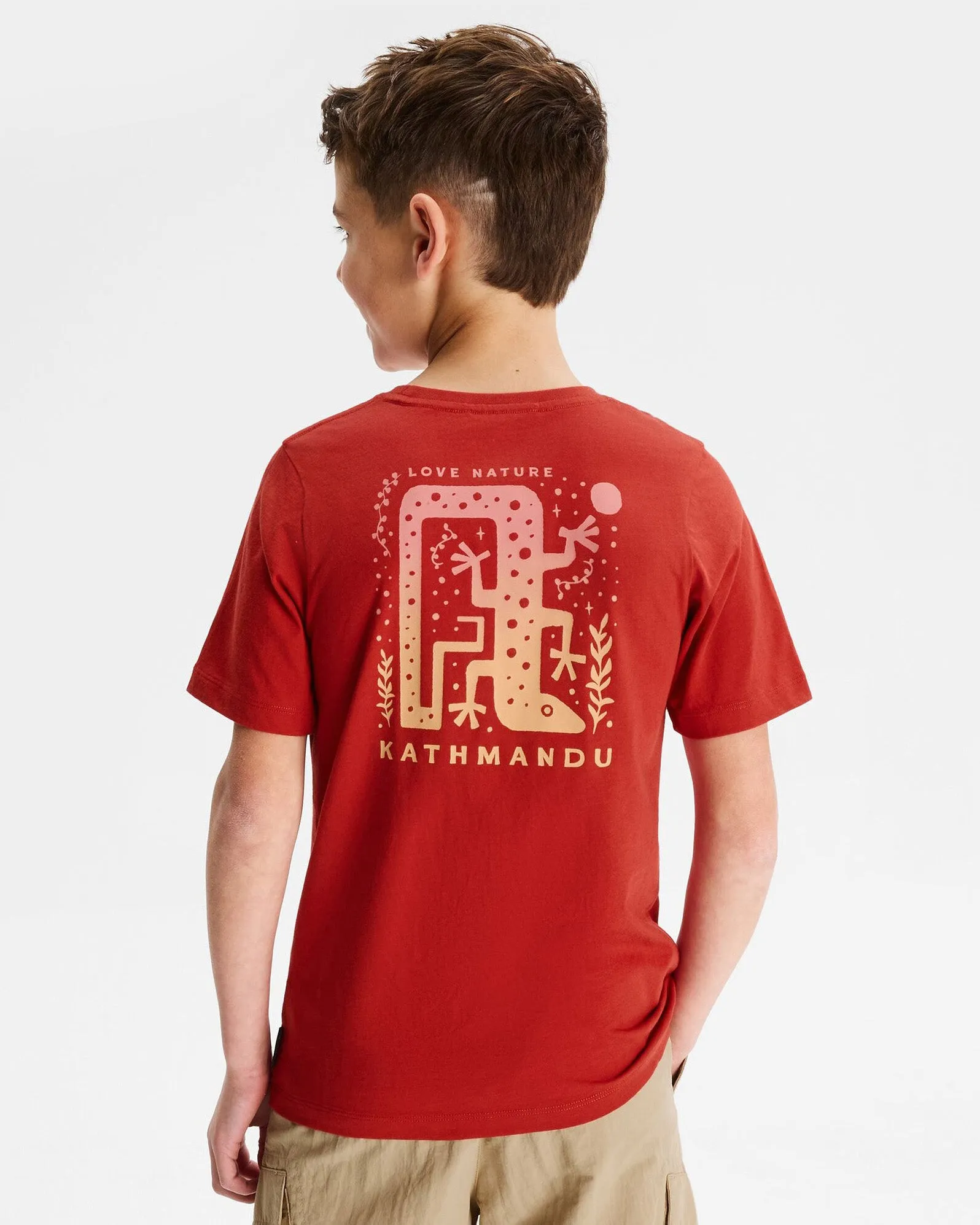 Boys' Geo Skink Organic Cotton T-shirt - Spicy Chilli Pepper