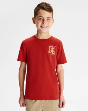 Boys' Geo Skink Organic Cotton T-shirt - Spicy Chilli Pepper