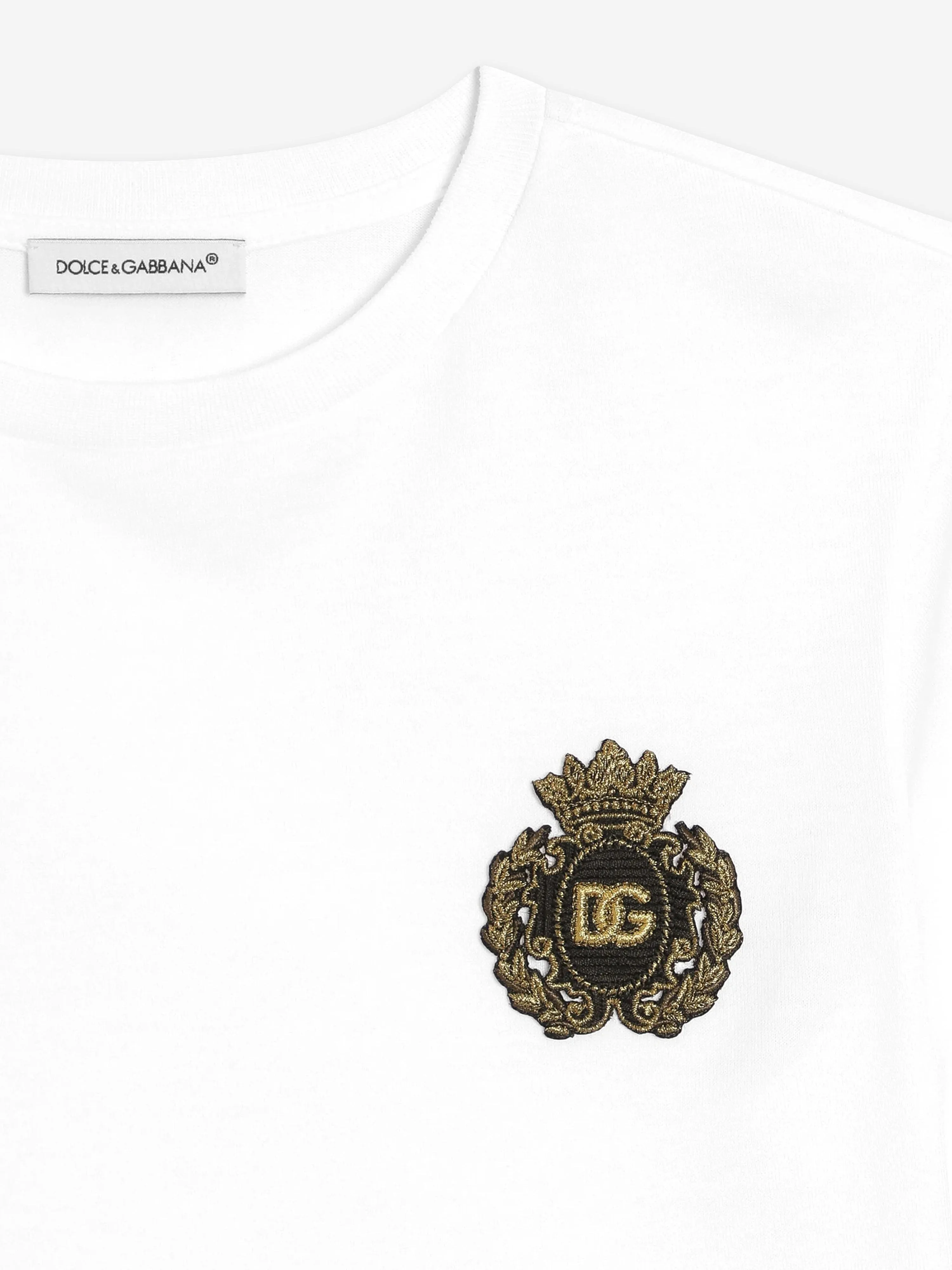 Boys Logo Patch T-Shirt in White