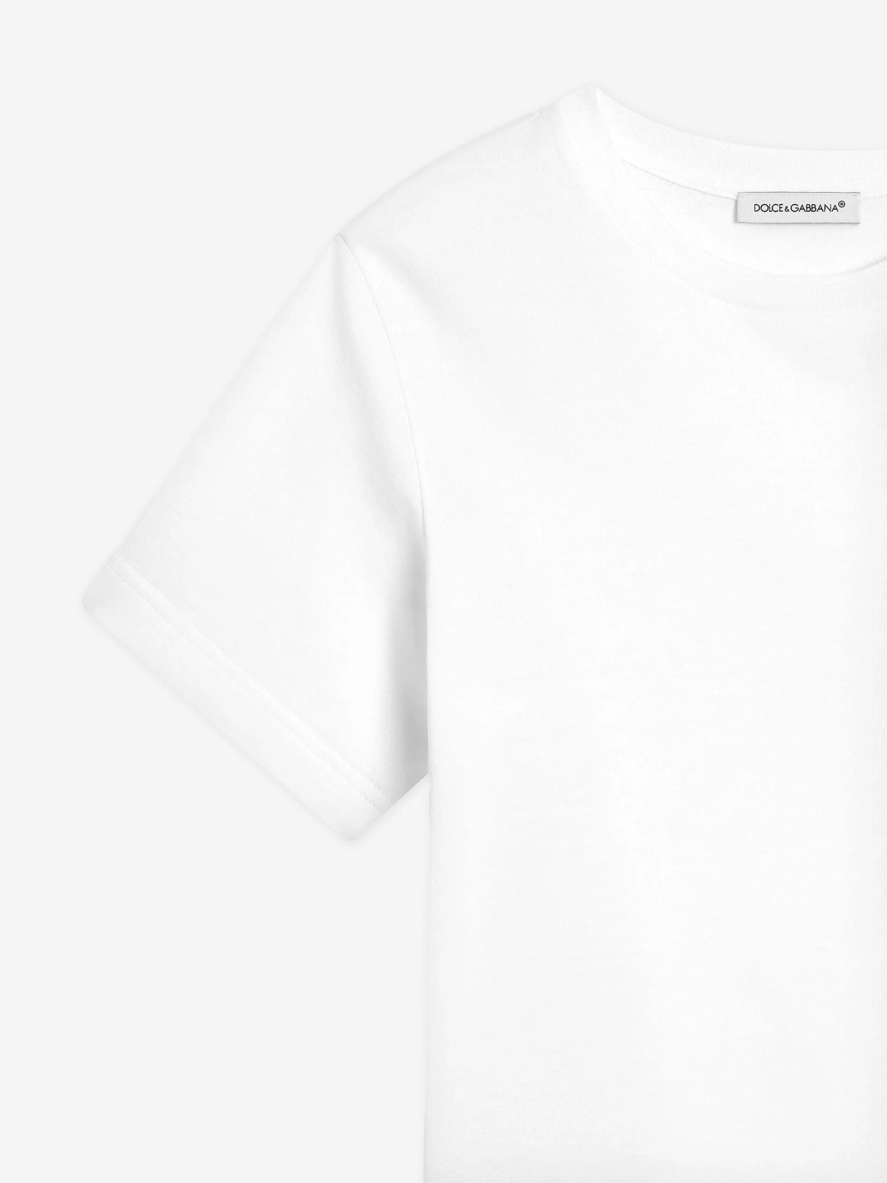 Boys Logo Patch T-Shirt in White