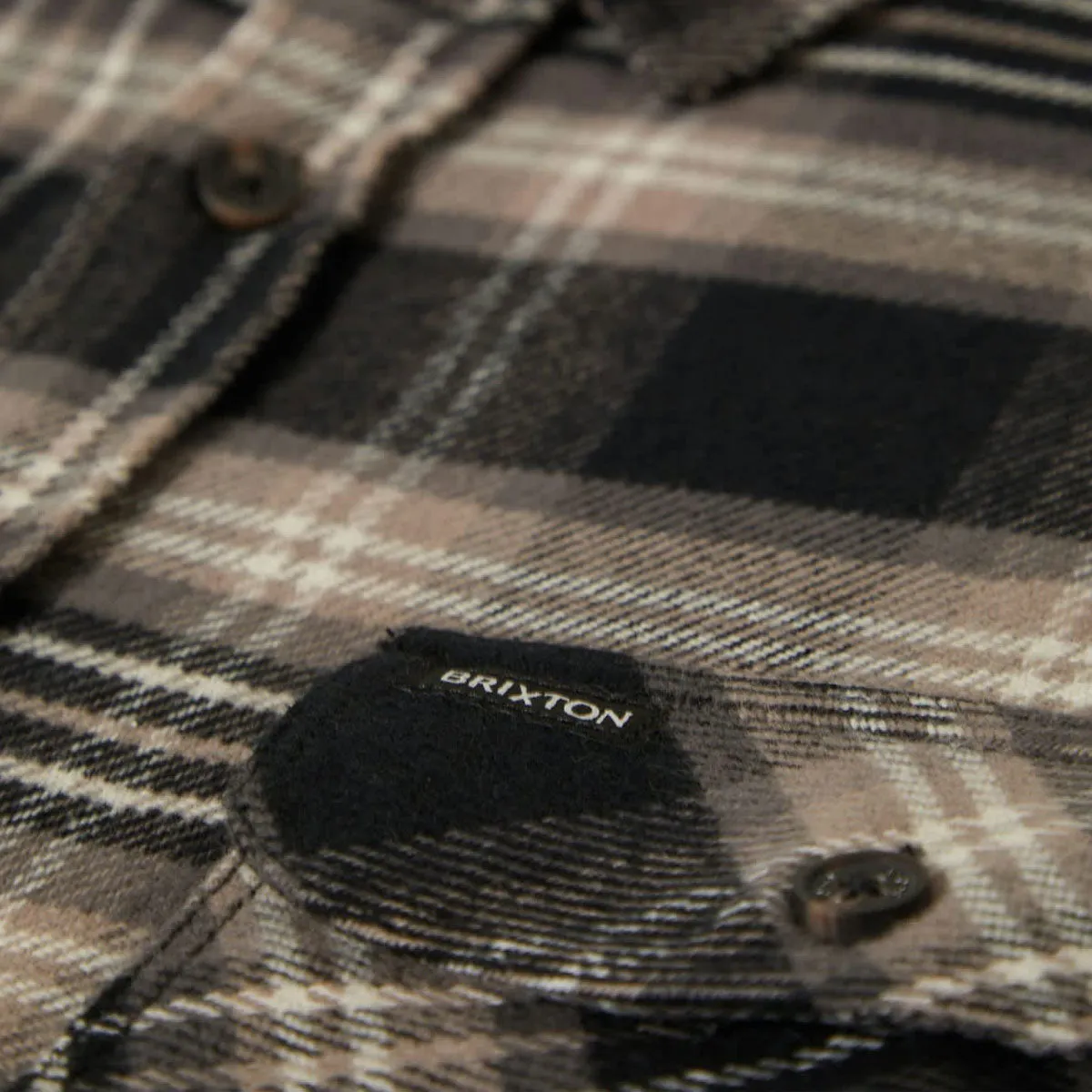 Brixton Bowery Long Sleeve Flannel Shirt - Black/Charcoal/Beige