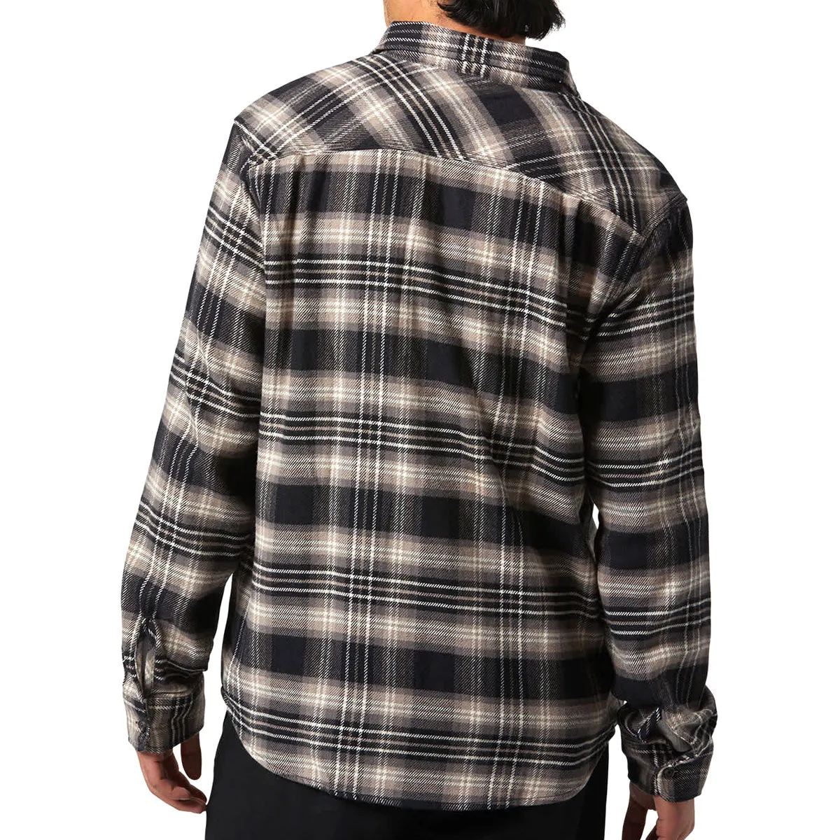 Brixton Bowery Long Sleeve Flannel Shirt - Black/Charcoal/Beige