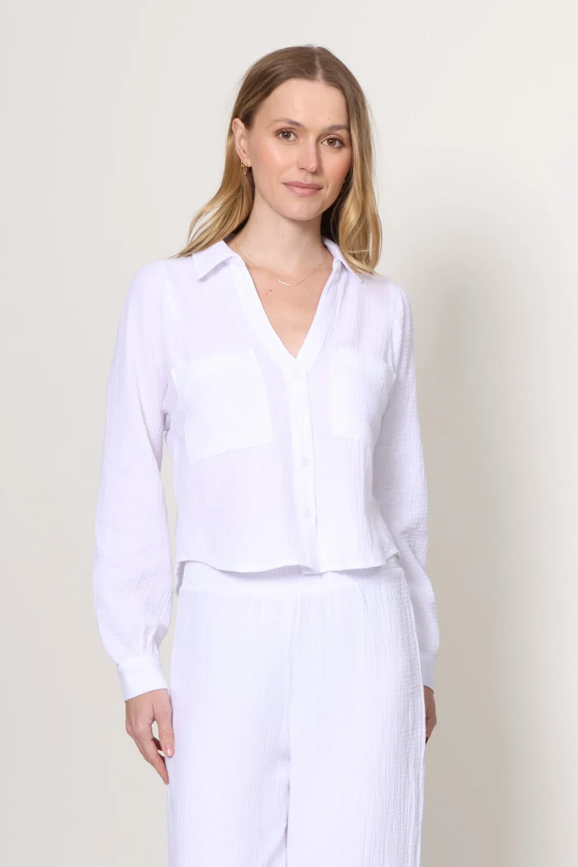 Campo Button Up Gauze Top
