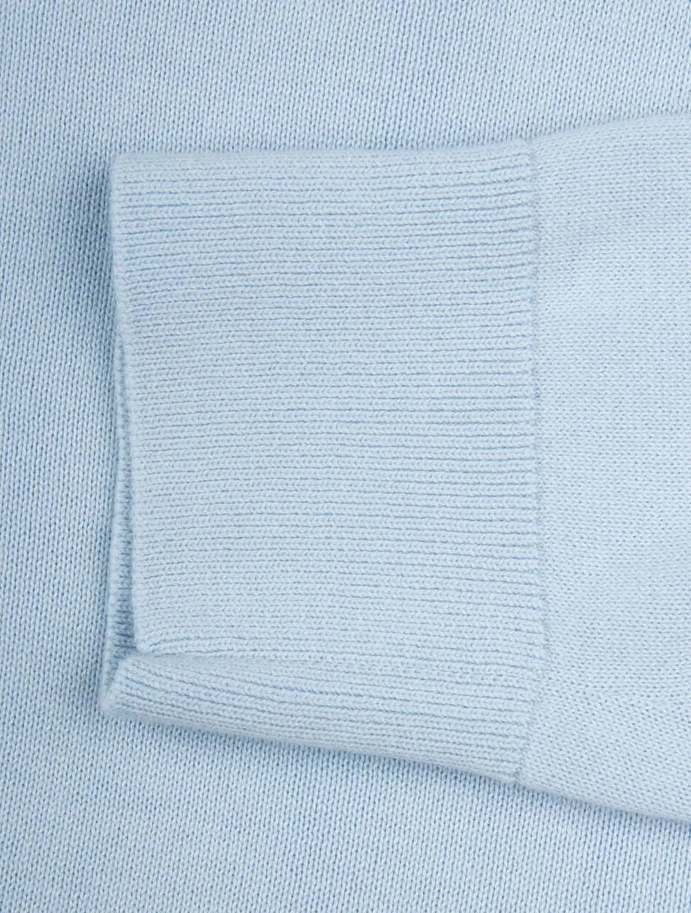 Casual Cotton Half Zip Cardigan Fresh Blue