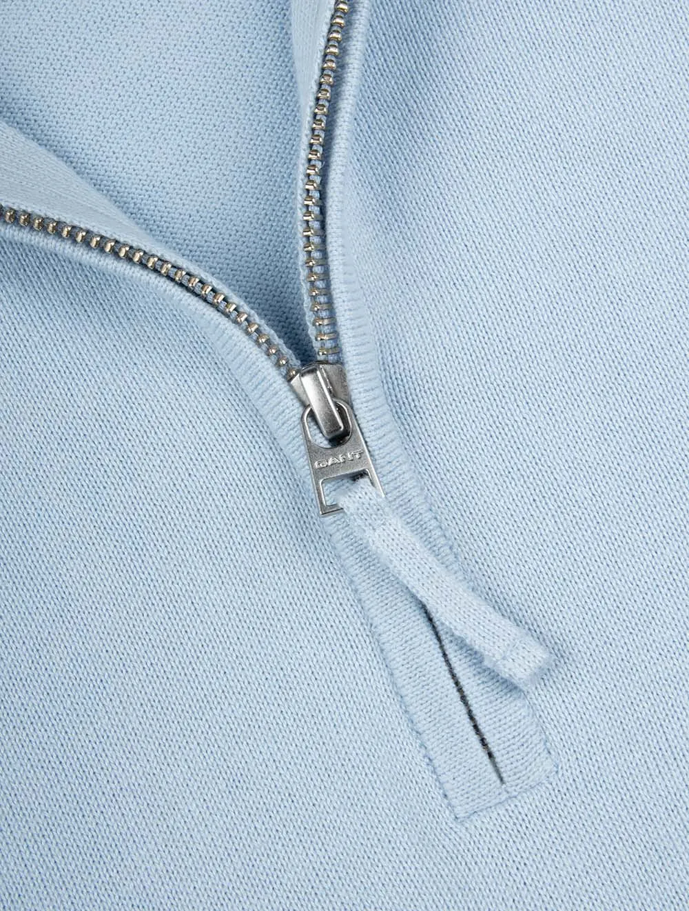 Casual Cotton Half Zip Cardigan Fresh Blue