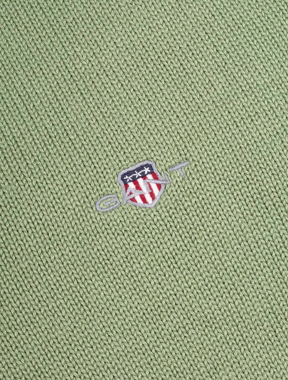 Casual Cotton Half Zip Kalamata Green