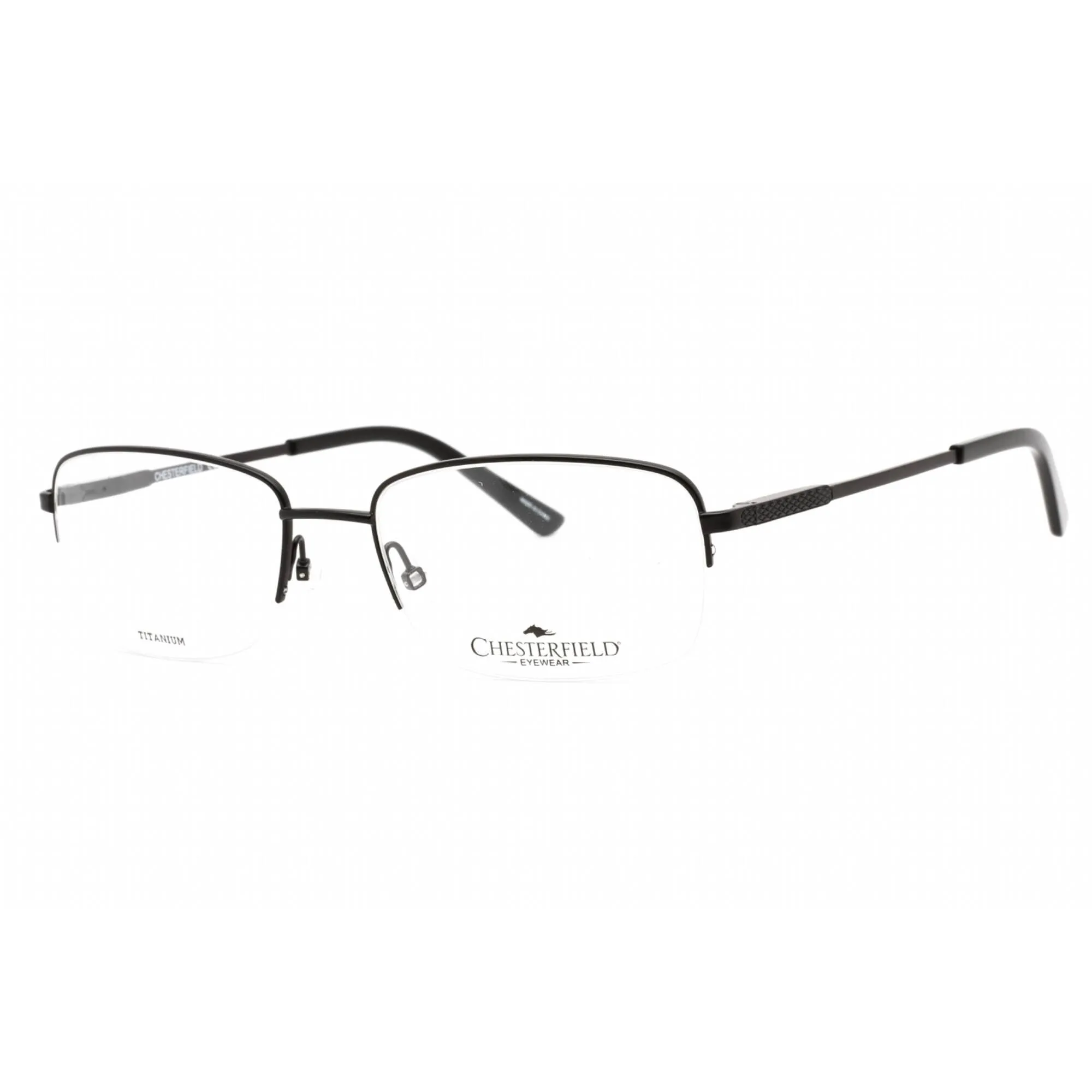 Chesterfield Men's Eyeglasses - Matte Black Rectangular Metal Frame | CH 891/T 0003 00