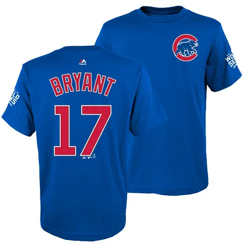 Chicago Cubs Youth Kris Bryant 2016 World Series Name and Number T-Shirt