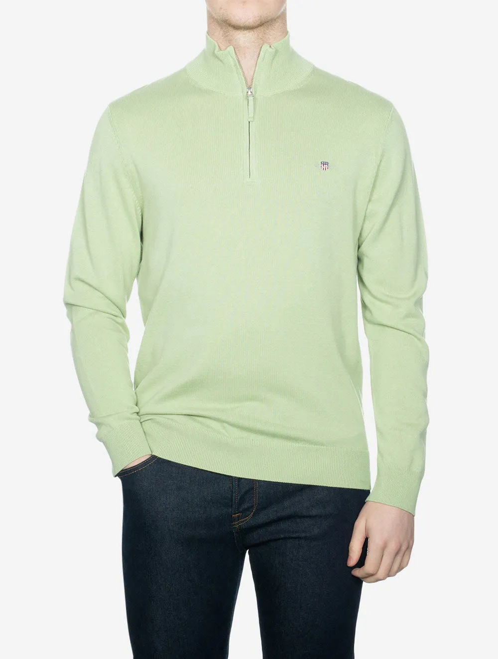 Classic Cotton Half Zip Milky Matcha