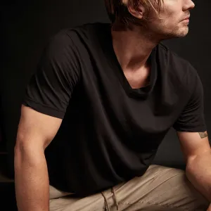 Clear Jersey V Neck - Black