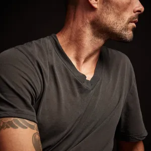 Clear Jersey V Neck - Carbon Pigment