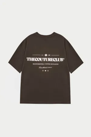 COPYRIGHT MULTI GRAPHIC T-SHIRT - BROWN