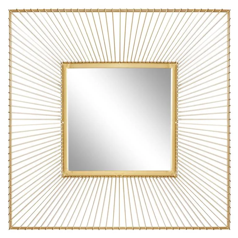 COSMOLIVING BY COSMOPOLITAN GOLD METAL STARBURST WALL MIRROR