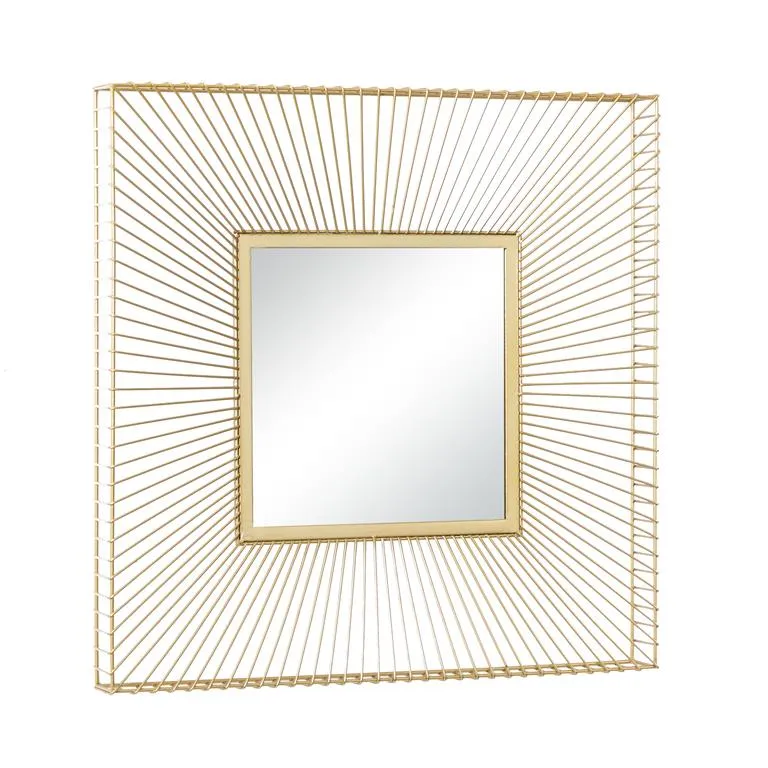 COSMOLIVING BY COSMOPOLITAN GOLD METAL STARBURST WALL MIRROR