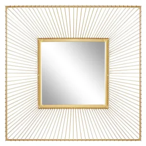 COSMOLIVING BY COSMOPOLITAN GOLD METAL STARBURST WALL MIRROR
