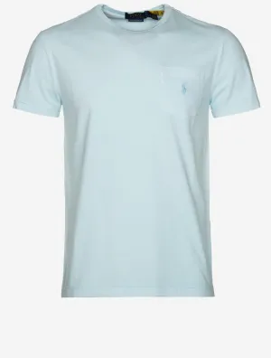 Custom Slim Mineral-Dyed Pocket T-Shirt Blue