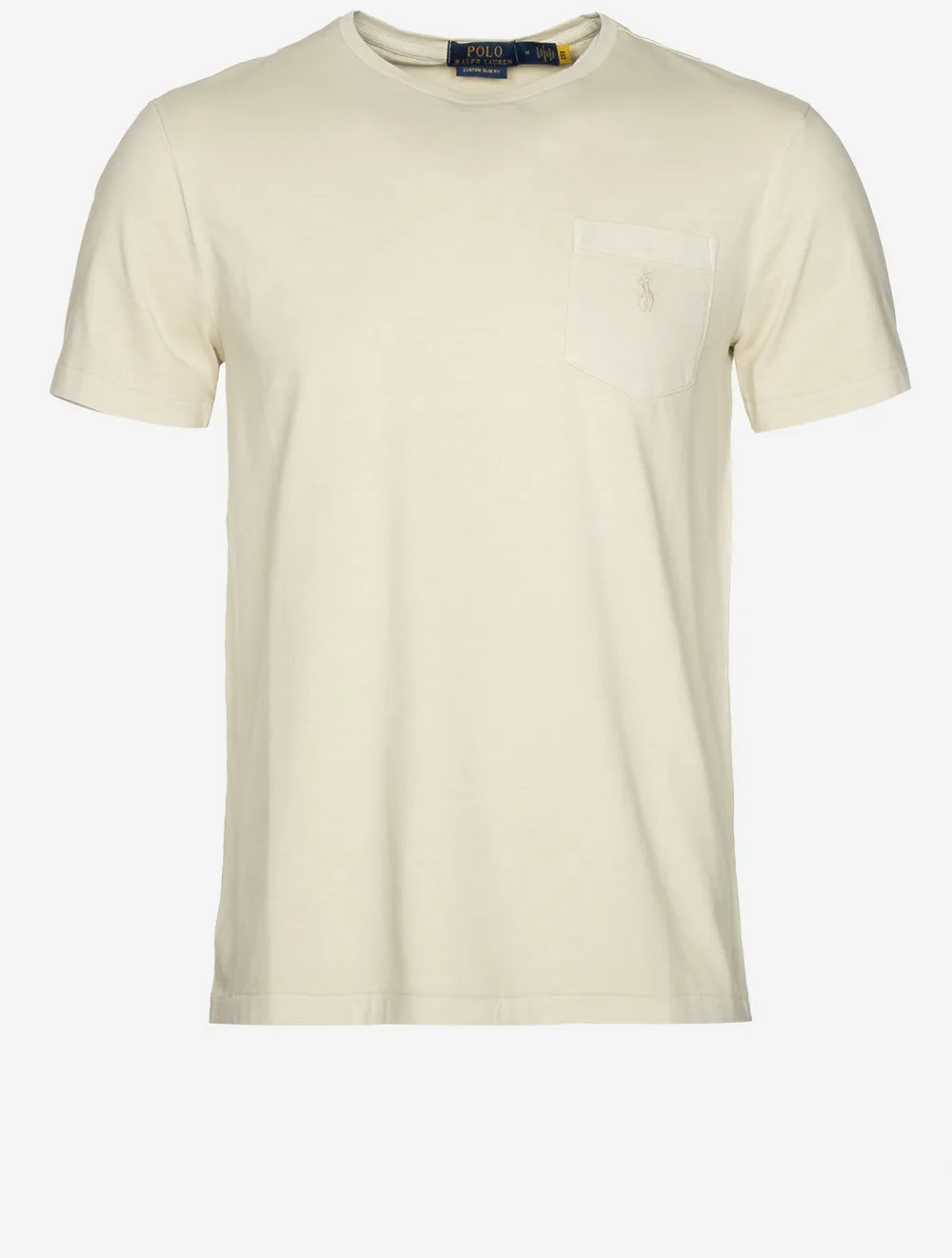 Custom Slim Mineral-Dyed Pocket T-Shirt Natural